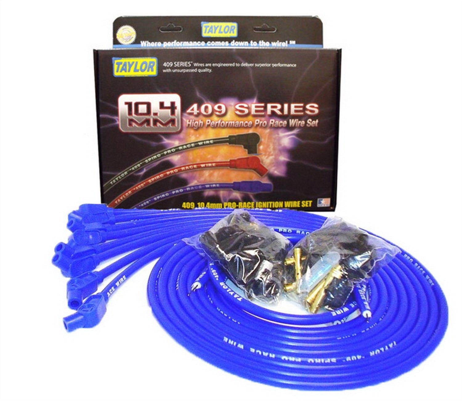 Taylor Cable 79653 409 Spiro-Pro 10.4Mm Ignition Wire Set   Spark Plug Wire Set