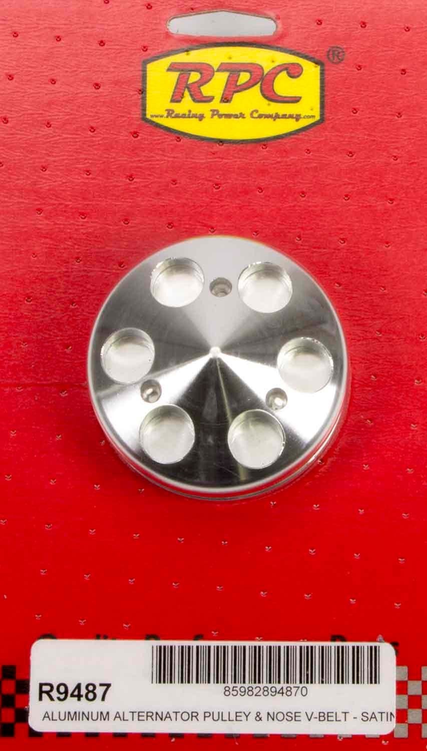 Racing Power Company R9487 Satin Single Groove Alternator Pulley For Small Block