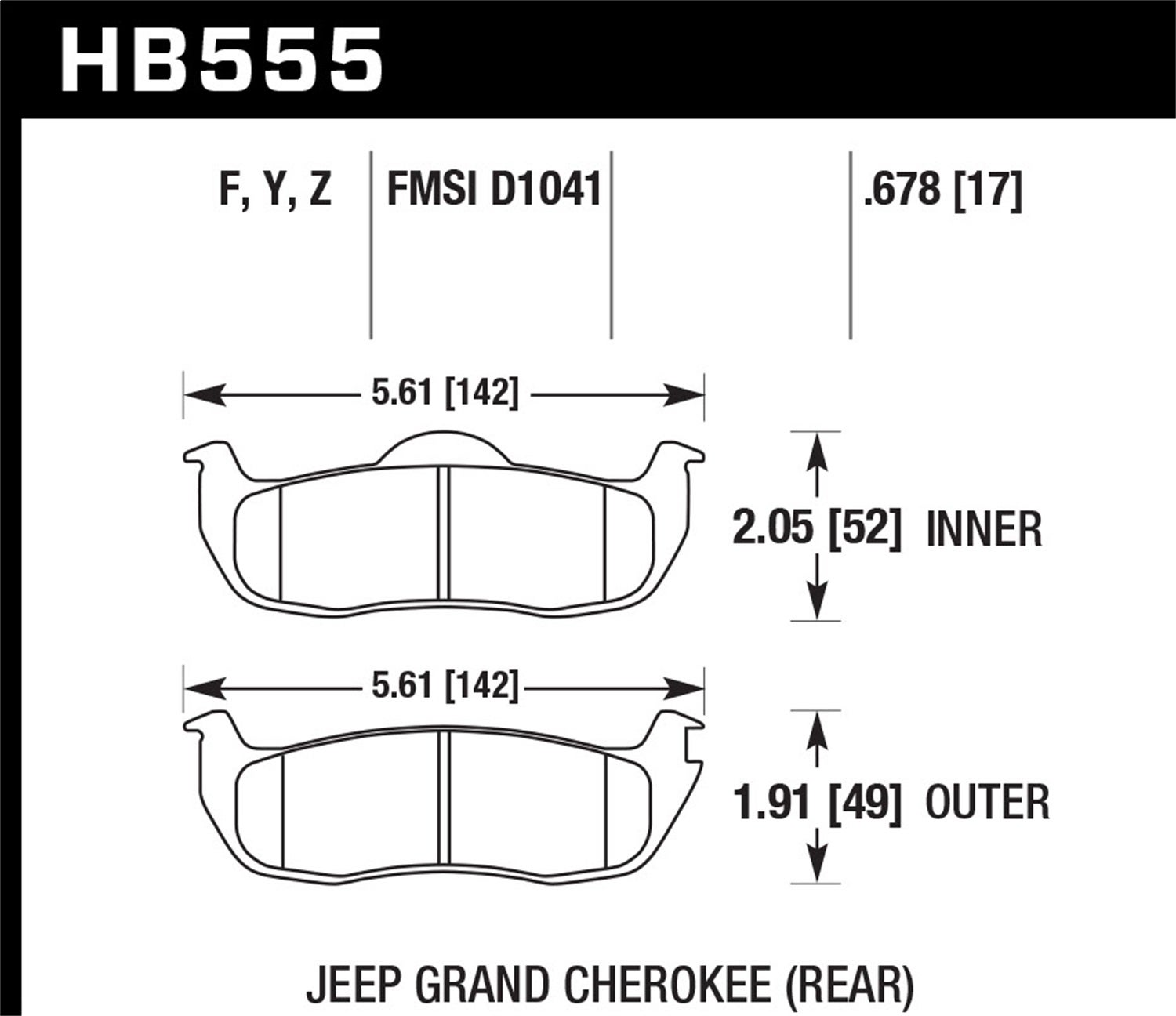 Hawk Performance Hb555y.678 Lts Disc Brake Pad   Lts Disc Brake Pad
