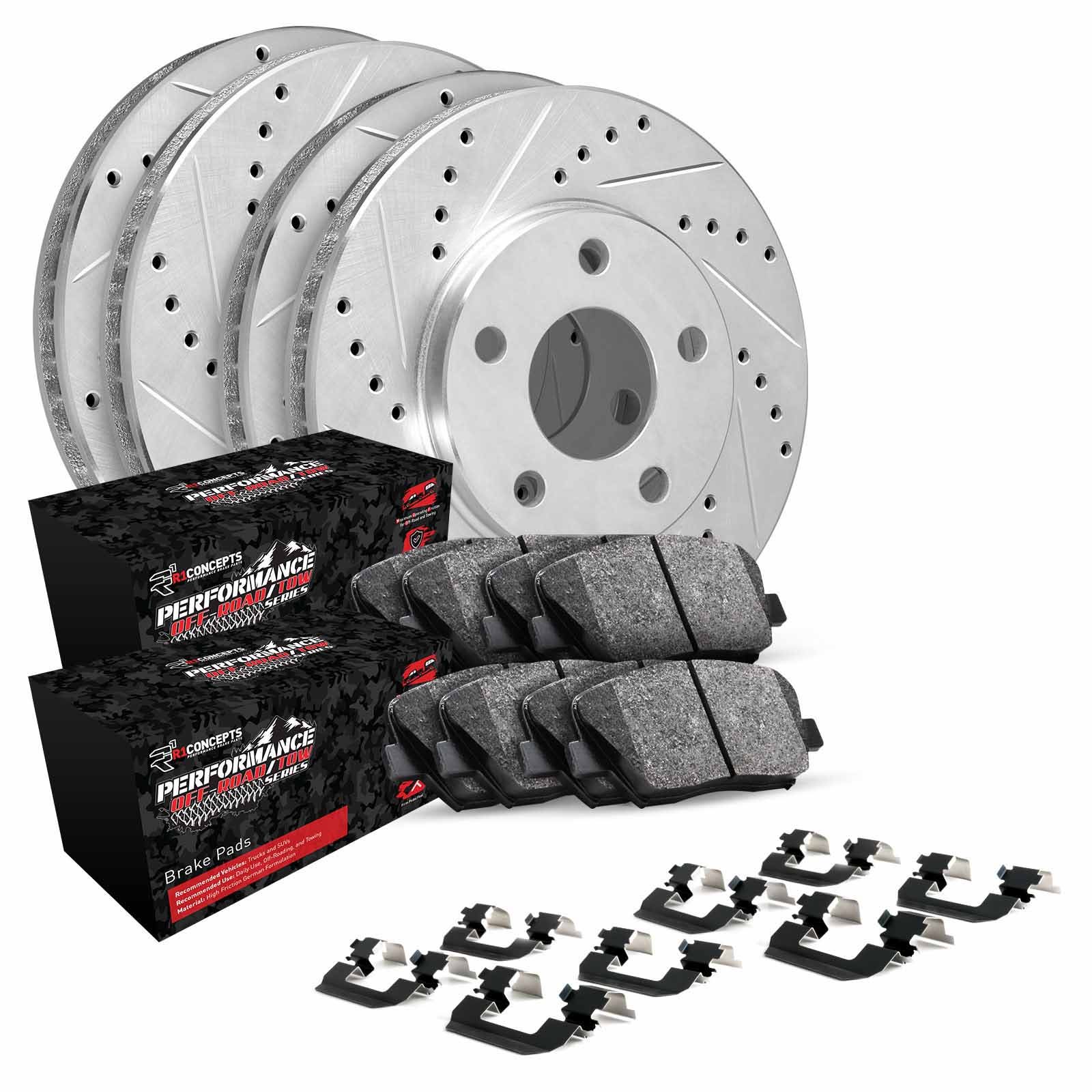 R1 Concepts Wgvh2-76001 R1 Brake Rotors - D/S - Silver W/ Perf Off-Road/Tow Pads