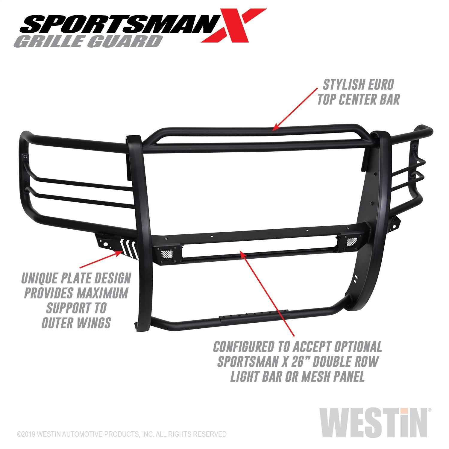 Westin 40-33875 Textured Black Sportsman X Grille Guard Fits 2016-2018 Silverado