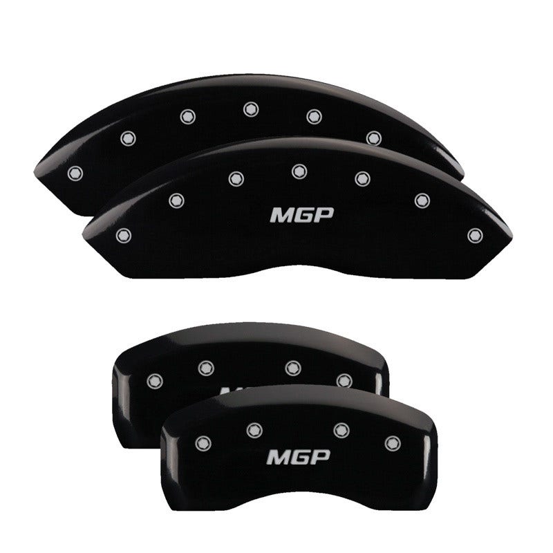 Mgp Caliper Covers 54014Smgpbk Mgp Black Powder Coat Finish, Silver Characters,