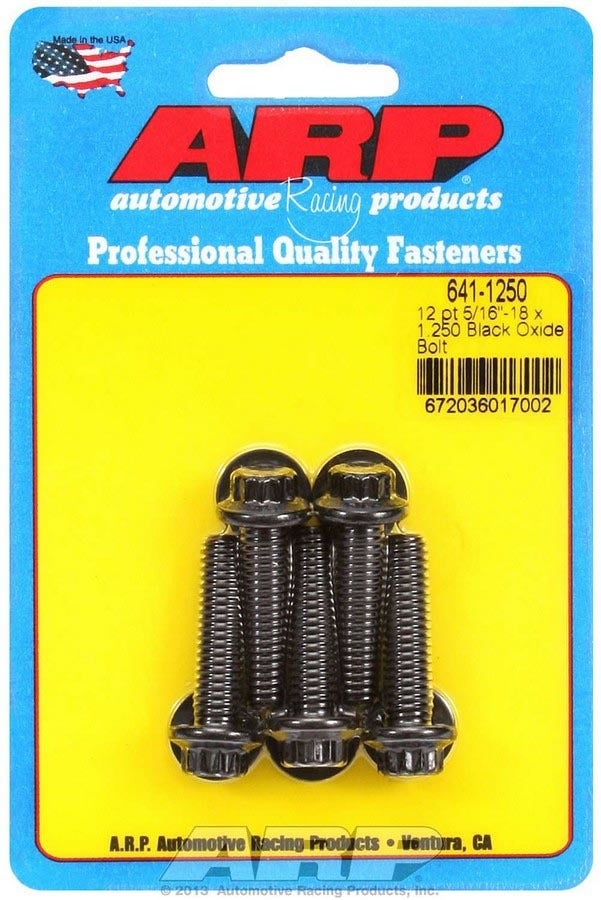 Arp 641-1250 Black Oxide 5/16-18" Rh Thread 1.250" Uhl 12-Point Bolt With 3/8"