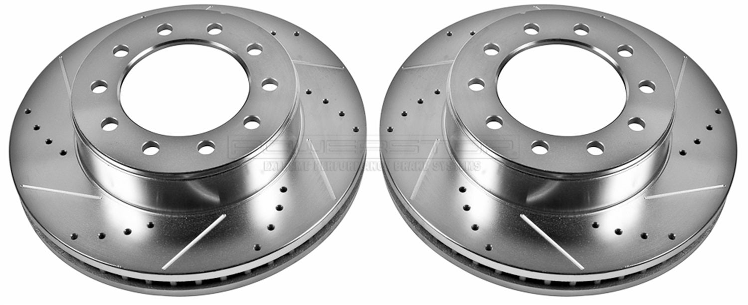 Power Stop Ar85113xpr Front Evolution Drilled & Slotted Rotor Pair Power Stop
