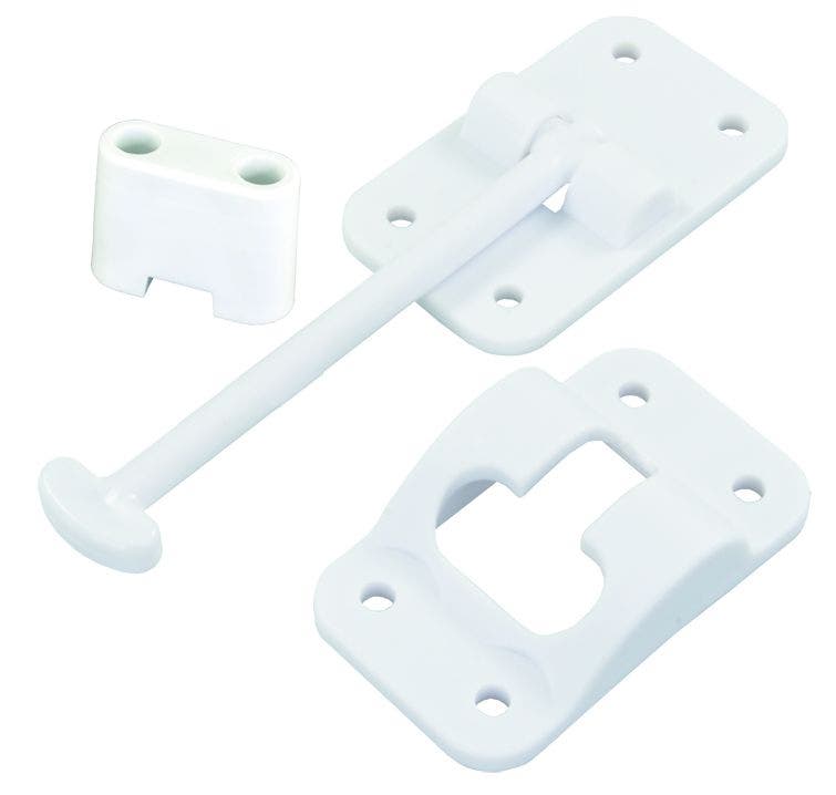 Jr Products 10414B Polar White 3-1/2" T-Style Door Holder With Bumper   Door