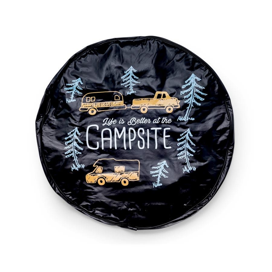 Camco Life Is Better At Campsite 27" Vinyl Cover With Elastic Hem-Durable Design