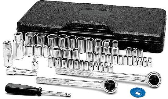 Performance Tool W1172 Sae/Metric 52-Piece Socket Set (1/4", 3/8" & 1/2" Drive)