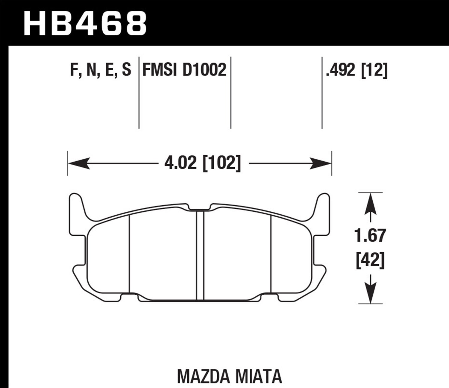 Hawk Performance Hb468e.492 Blue 9012 Disc Brake Pad Fits 04-05 Miata   Blue