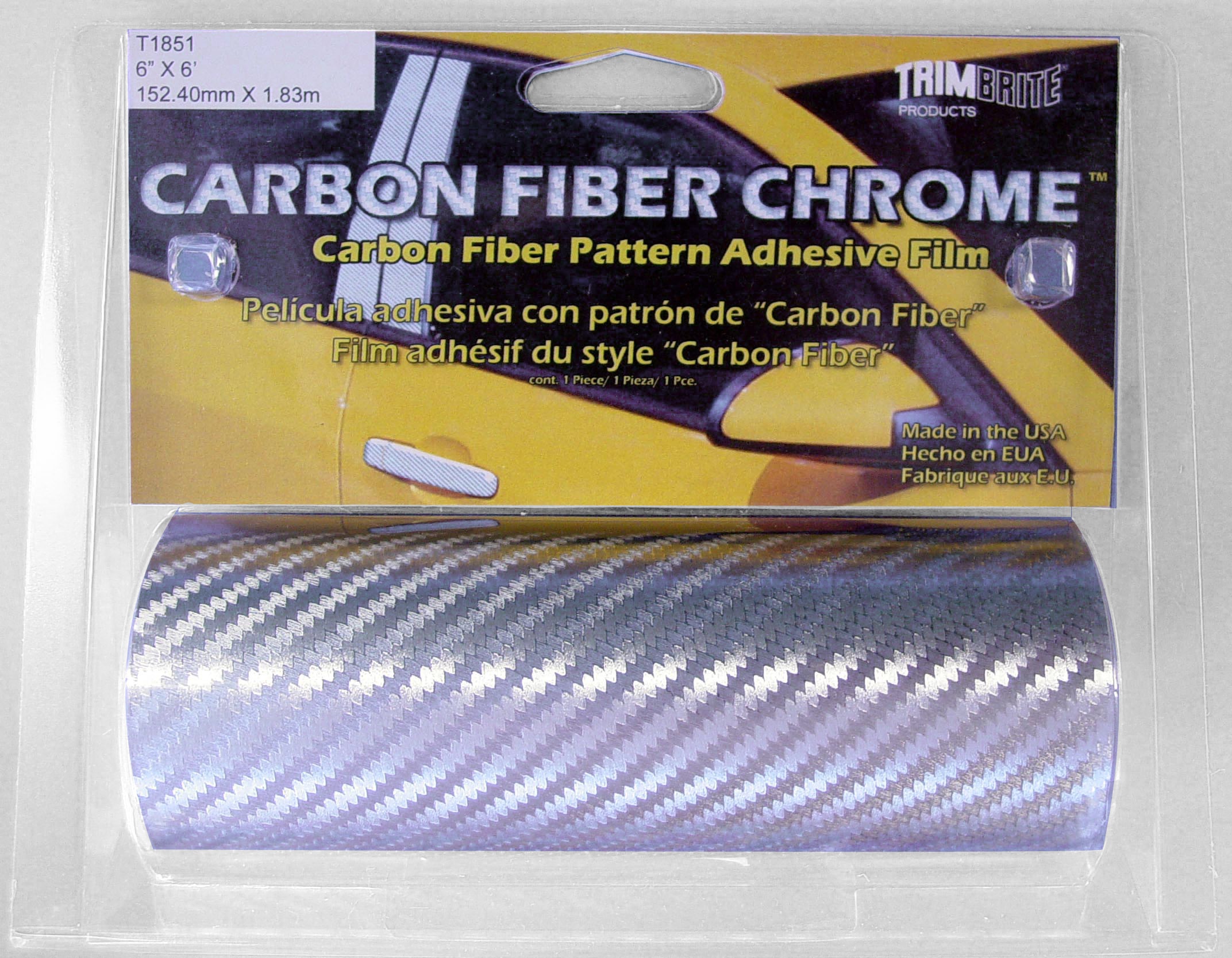 Trimbrite T1851 Chrome Adhesive Film   Protective Film Carbon Fiber Chrome (Tm);