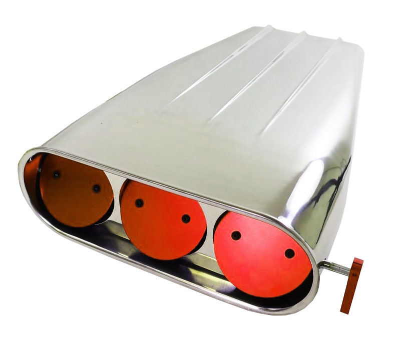Racing Power Air Cleaner Assembly, Street Scoop, 20 In Length, Dual And Single
