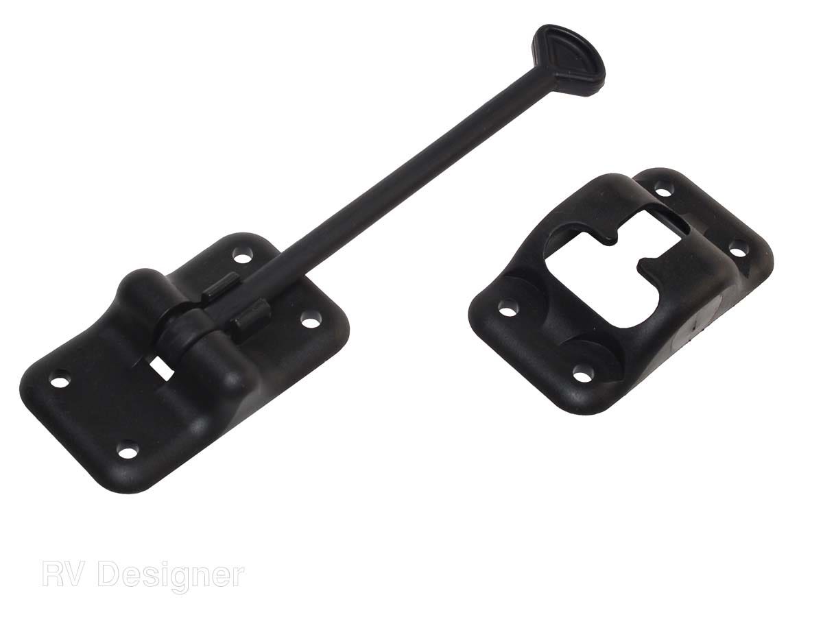 Rv Designer E236, Plastic Door Holder, T Style, 6 Inch, Black Entry Door