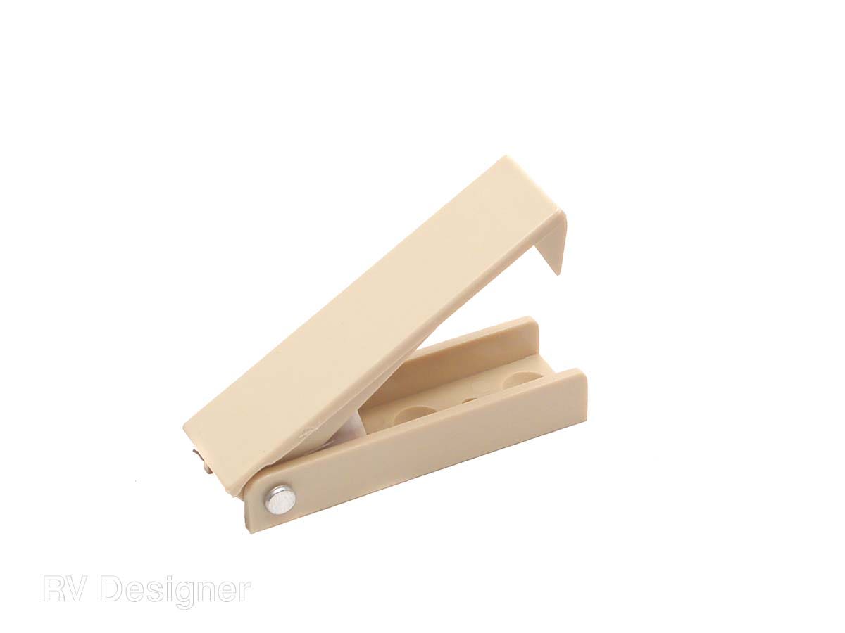 Rv Designer E206 Squared Baggage Door Catch - Colonial White, Set Of 2   Door