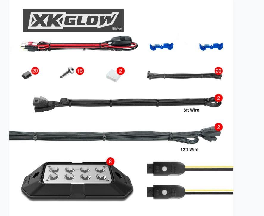 Xkglow Rockadv Multicolor Led Rock Light Kit, 8 Pack Xkglow Rockadv Multicolor