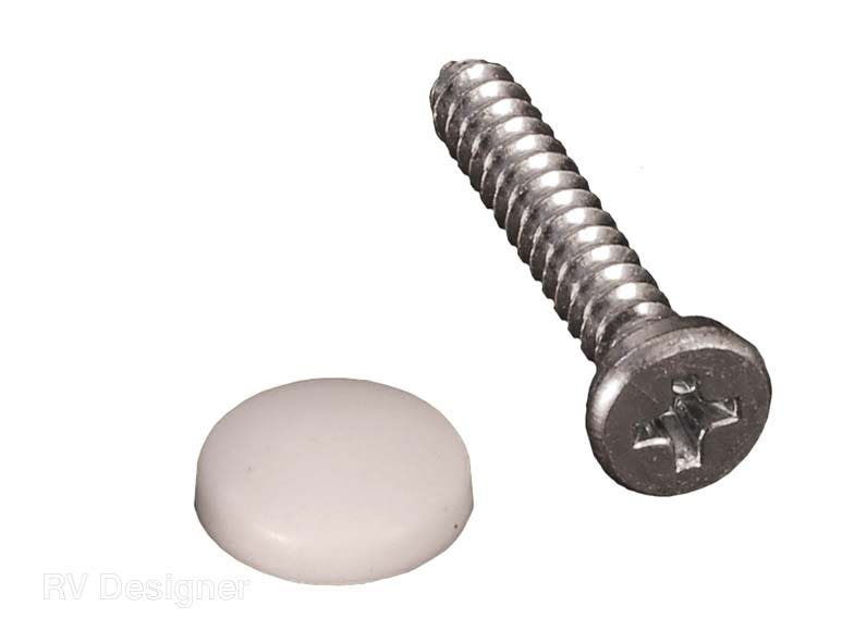 Rv Designer H618, Dashboard Screws With Caps, White, 14 Per Pack, Interior