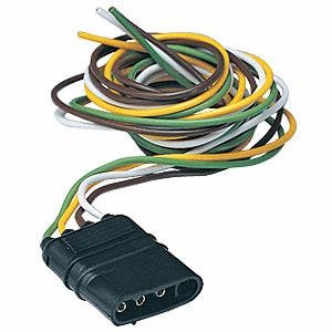 Husky 13193 12" 4-Wire Flat Trailer Connector For Trailer End   12  4-Wire Flat