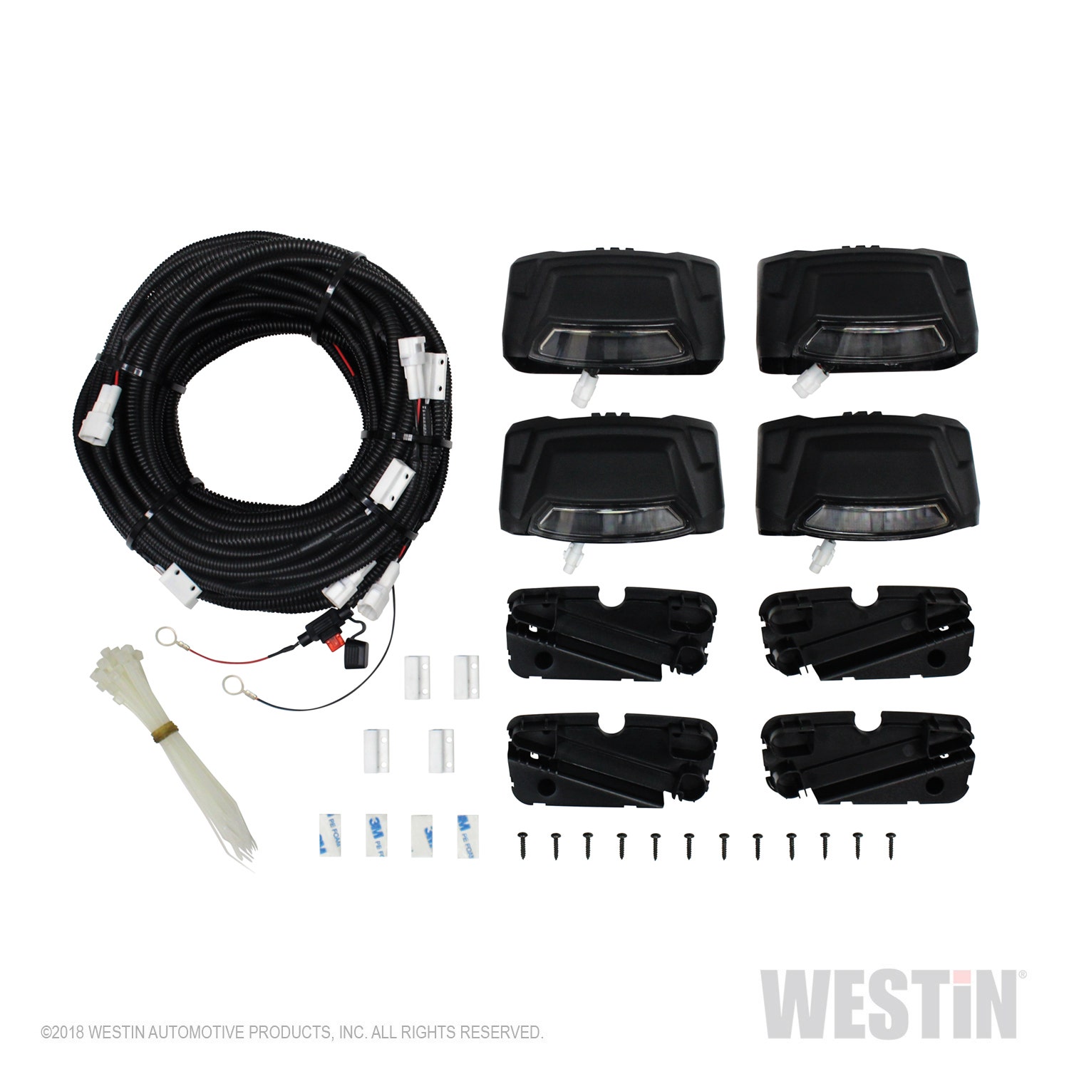Westin 28-51003 R5 Led Light Kit Black Includes 4 End Caps With Integrated Led