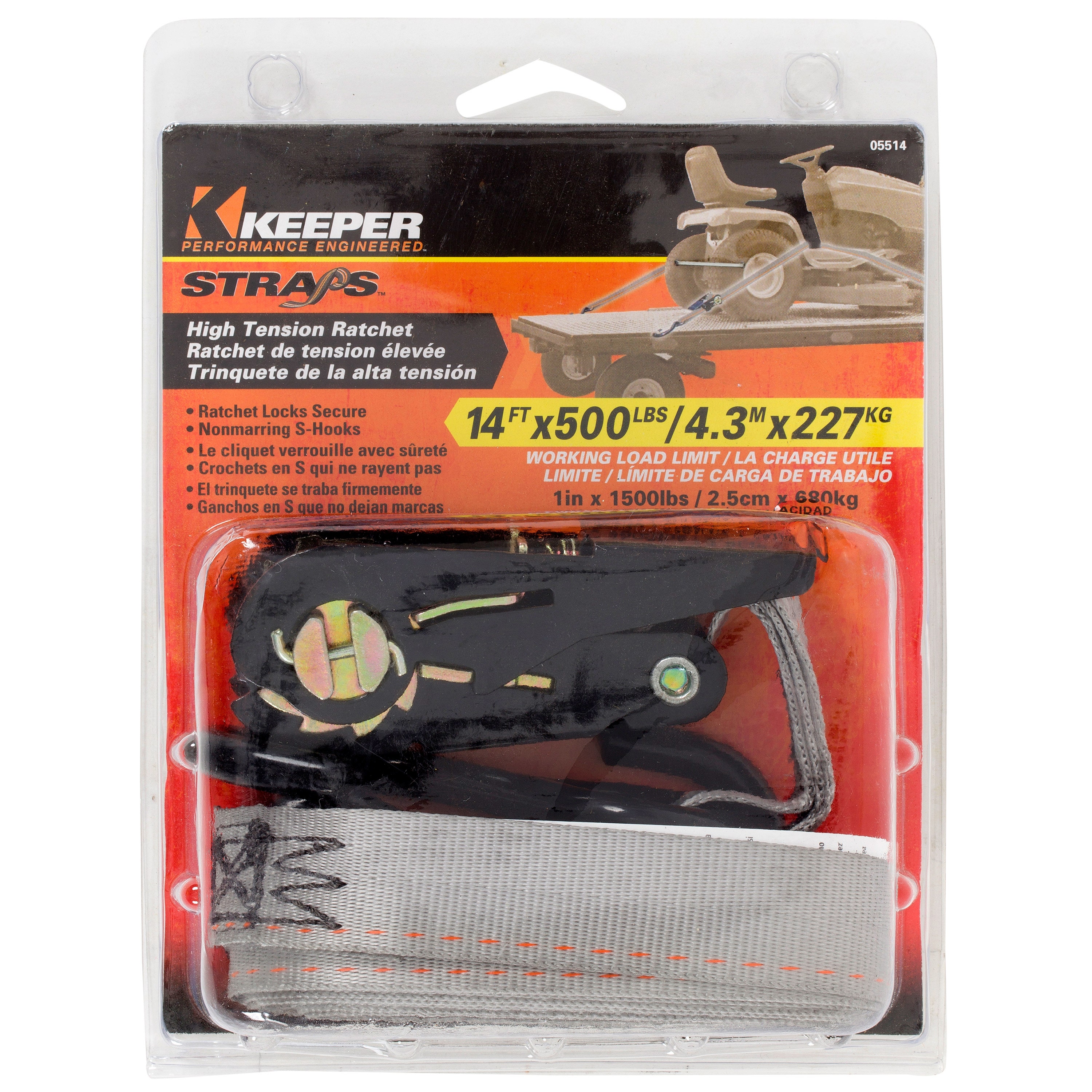 Keeper 05514 1" X 14' Ratchet Tie Downs   1  X 14  Ratchet Tie Downs