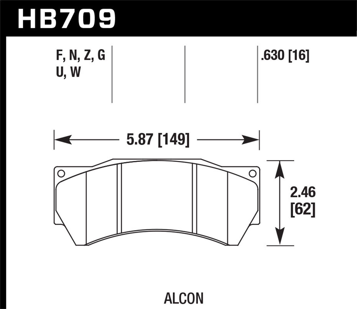 Hawk Performance Hb709f.630 Hps Disc Brake Pad   Hps Disc Brake Pad