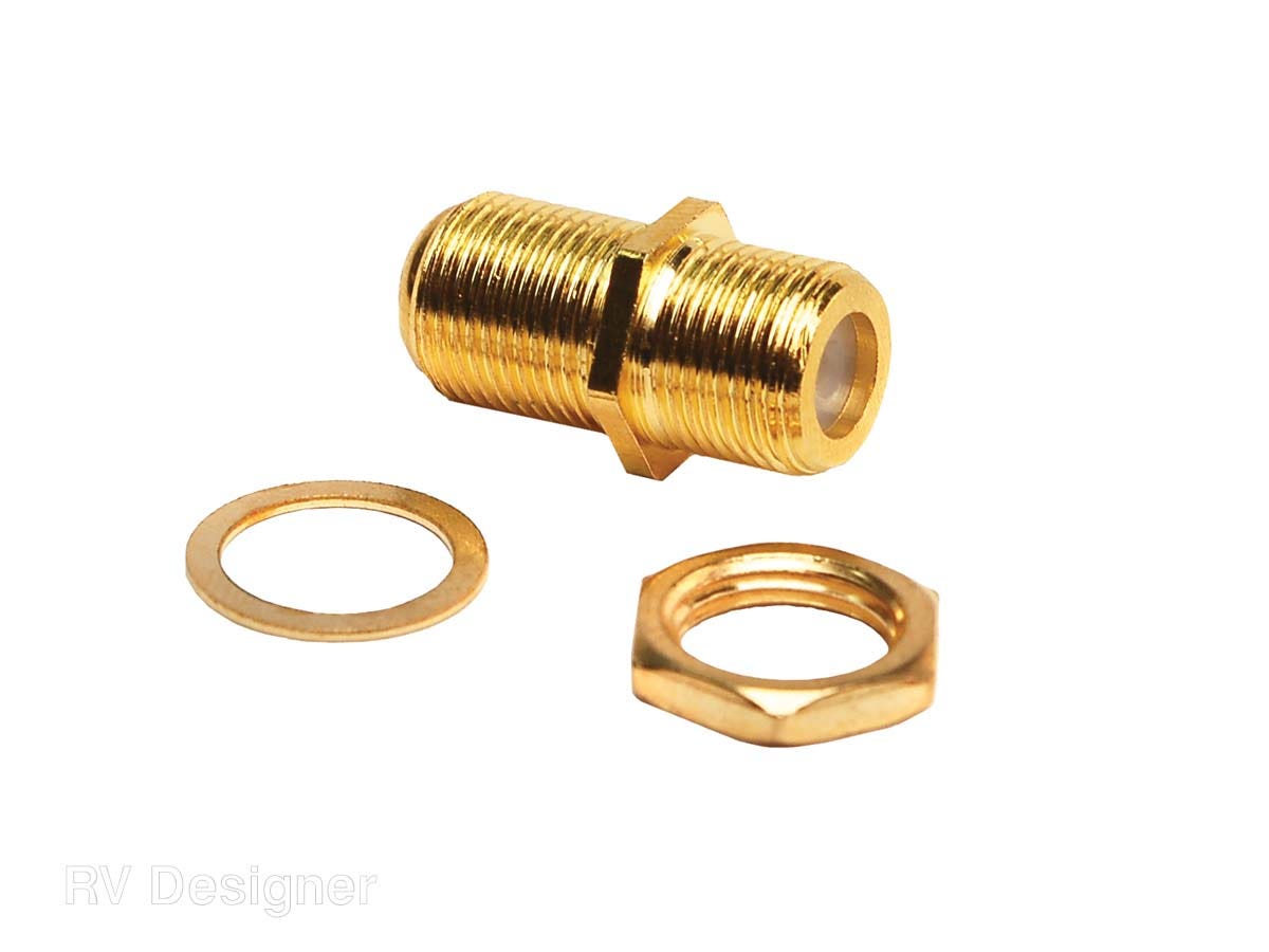 Rv Designer T187, Gold Cable Splice, Connects Coax   Antenna Cable Connector;