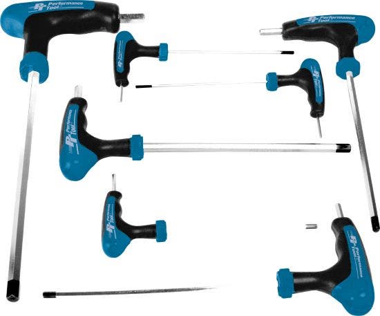 Performance Tool W1712 Metric T-Handle Hex Key Set, 7-Piece Allen Wrench  Type -