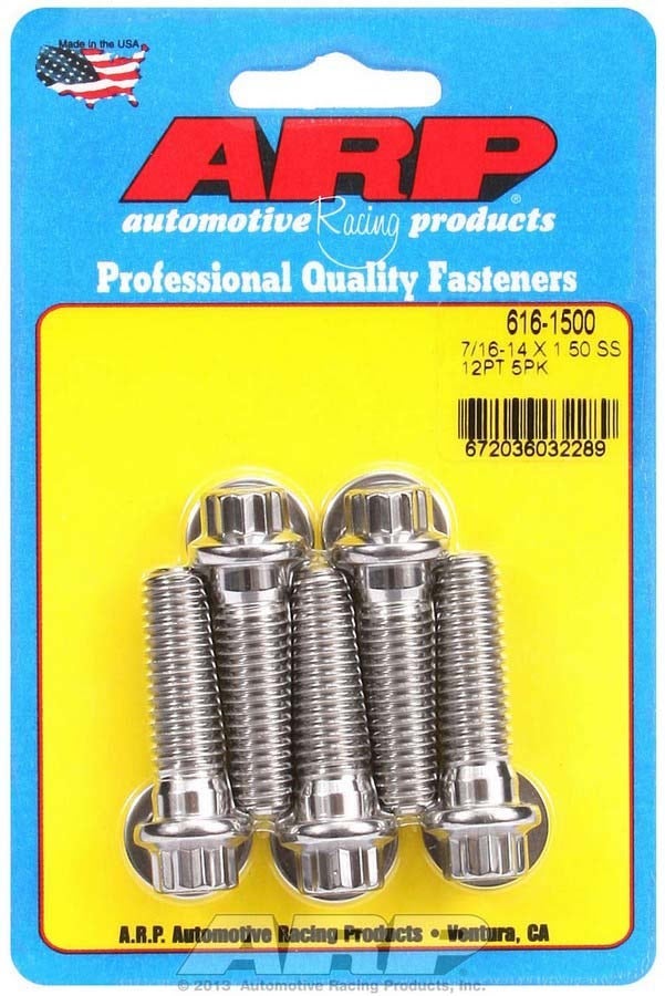 Arp 616-1500 Bolt, 7/16"-14, Pack Of 5 Arp  Bolt, 7/16 -14, Pack Of 5