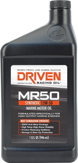 Driven Racing Oil 02606 Mr50 Marine High Zinc Synthetic Oil (15W-50 Quart), 1