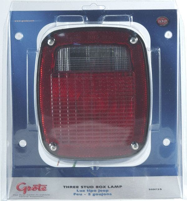 Grote 50972-5 Red Three-Stud Peterbilt Chevrolet Jeep Gmc Stop Tail Turn Light