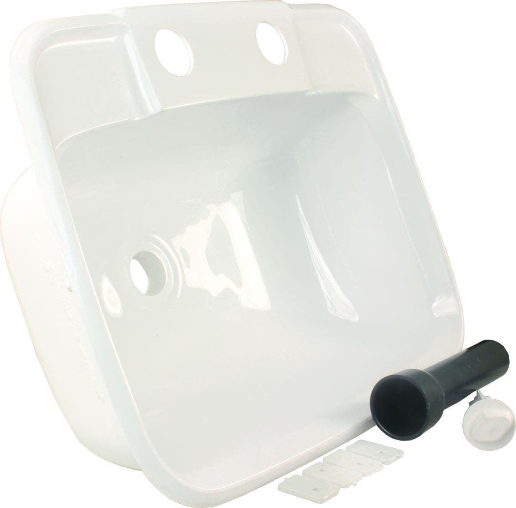 Jr Products 95351 Molded Lavatory Sink - White   Sink; Depth (In) - 12-3/8 Inch,