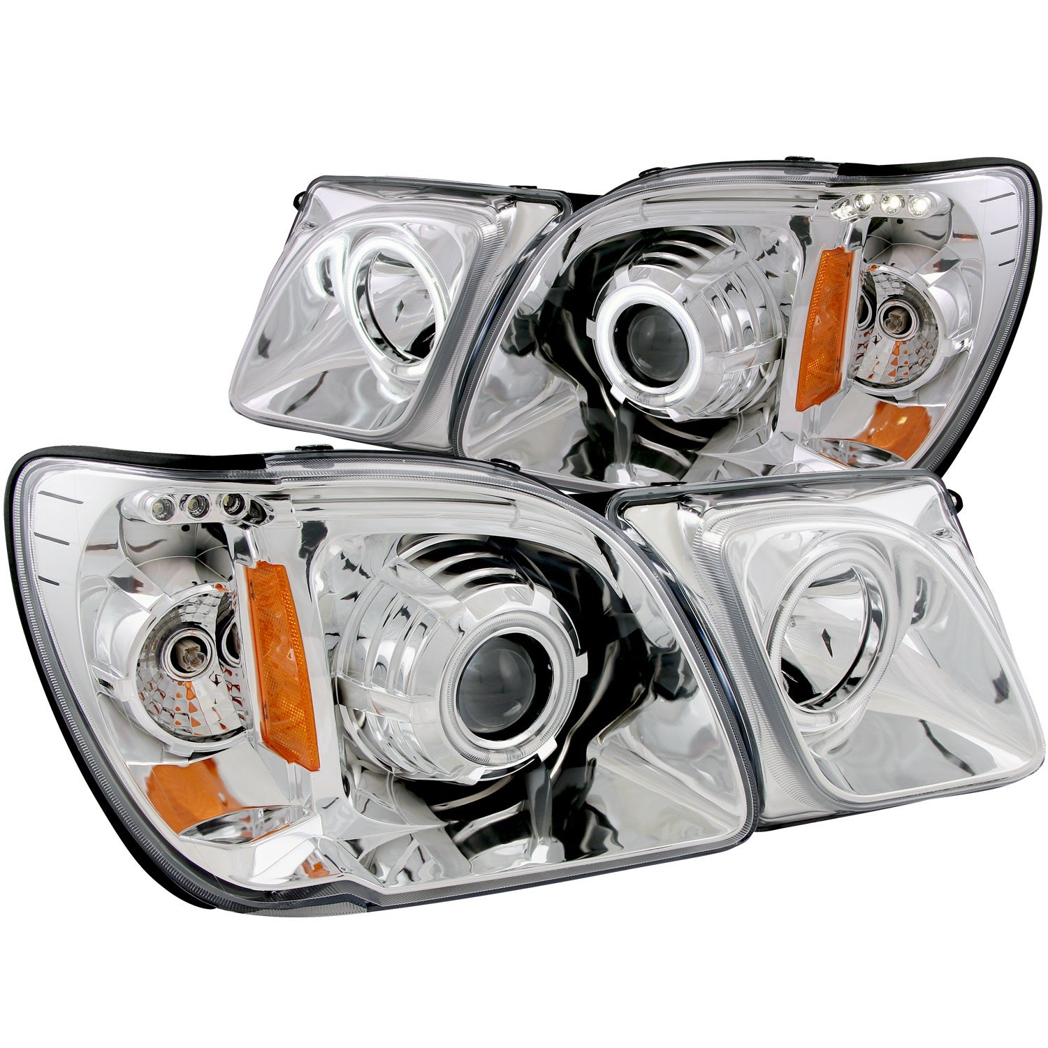Anzo Usa 111169 Projector Headlight Set W/Halo Fits 98-07 Lx470   Projector