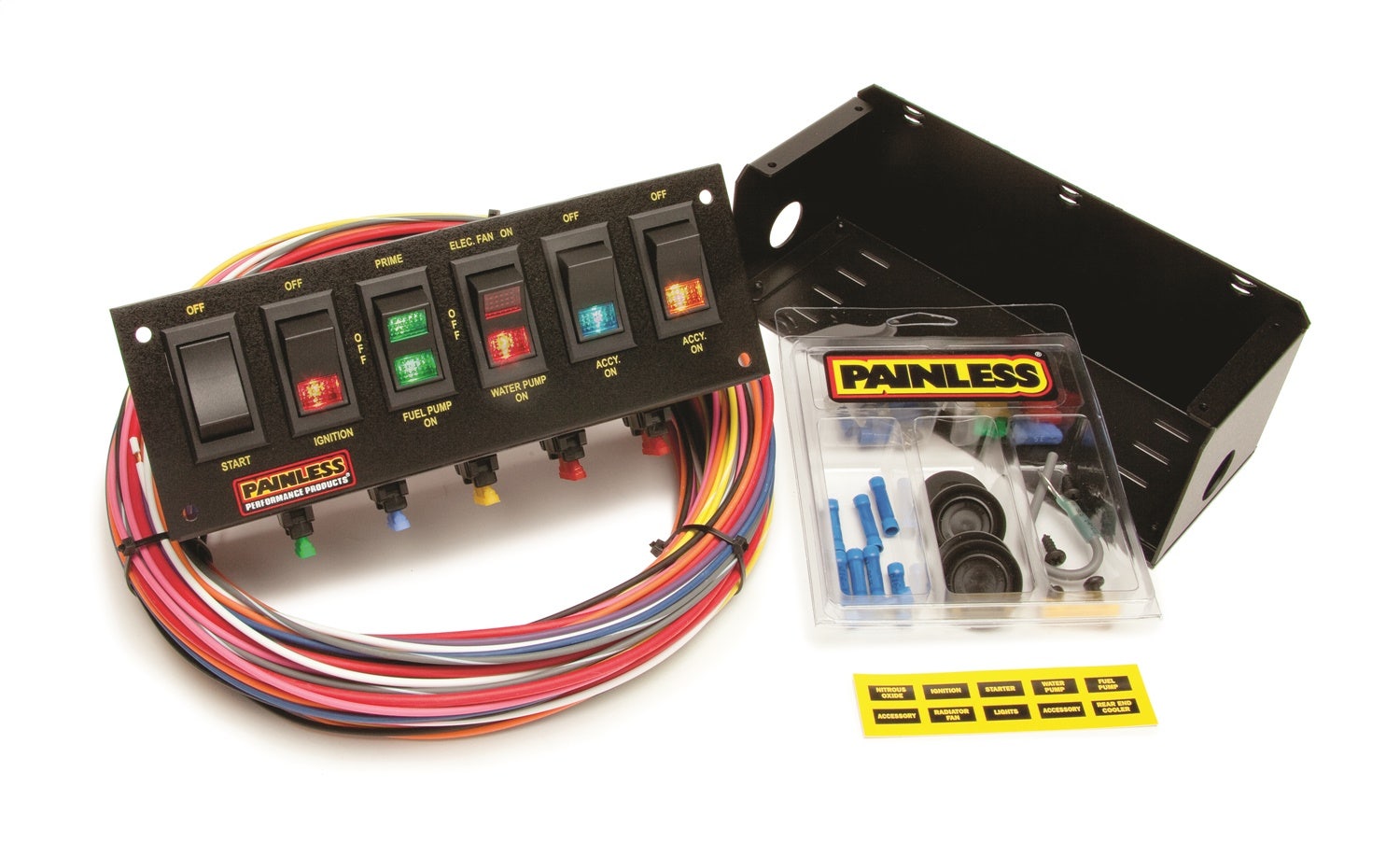 Painless Wiring 50302 6-Switch Fused Panel   Switch Panel  Color - Black