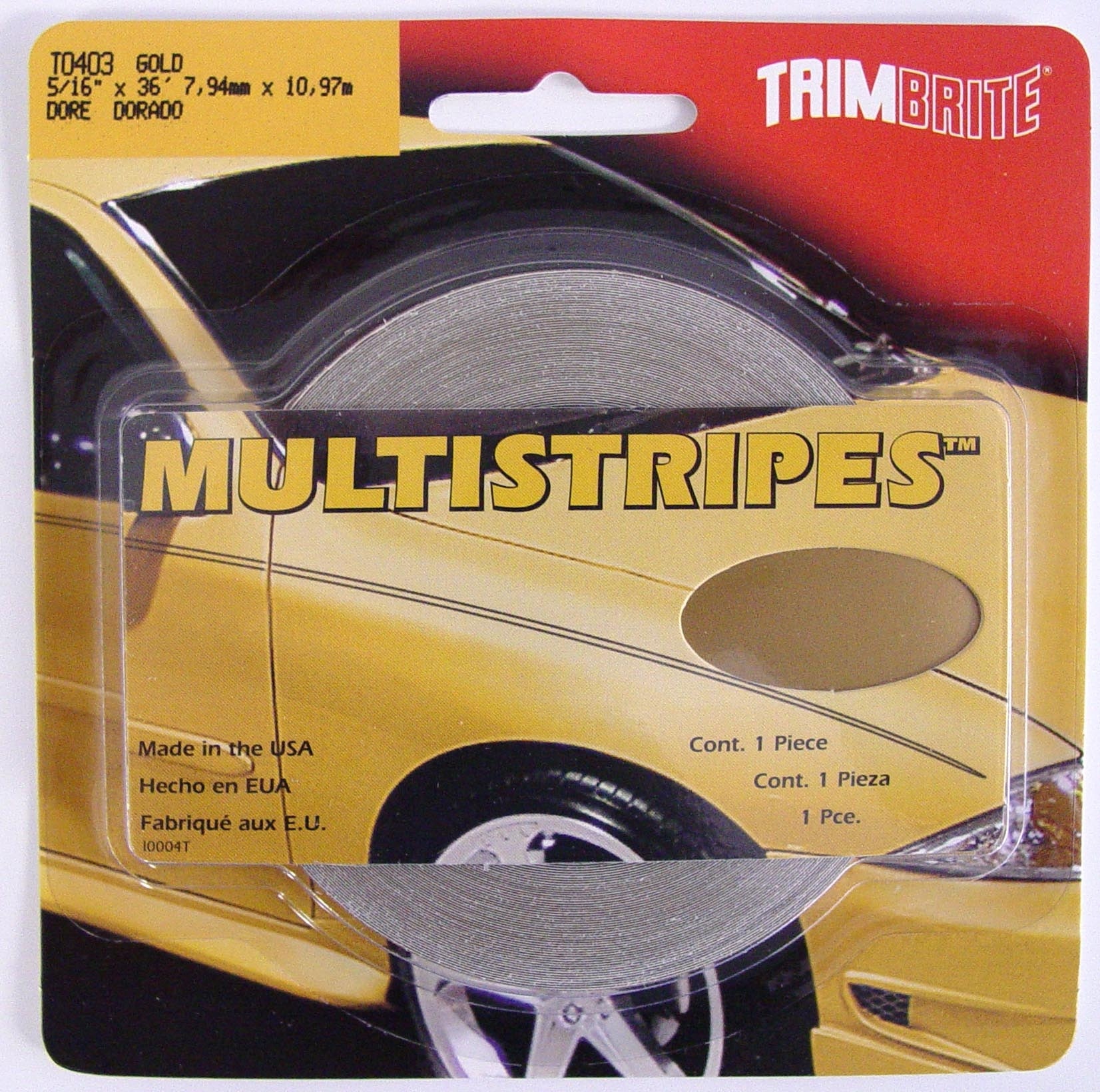 Trimbrite T0403 Multistripe 5/16"" Tape Gld   Pinstripe Tape; Style - Double