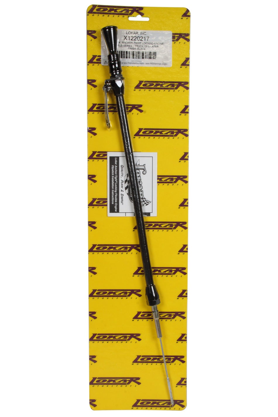 Lokar X1220217 Anchor-Tighr Black Braided Stainless Steel Finish Engine Dipstick