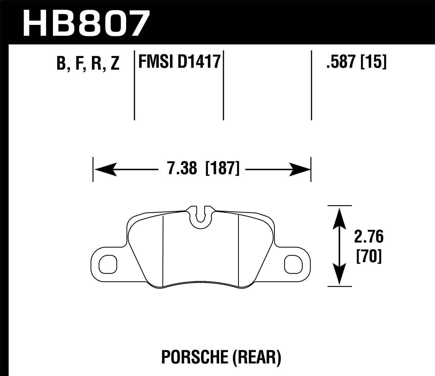 Hawk Performance Hb807z.587 Performance Ceramic Disc Brake Pad Fits 911 Panamera