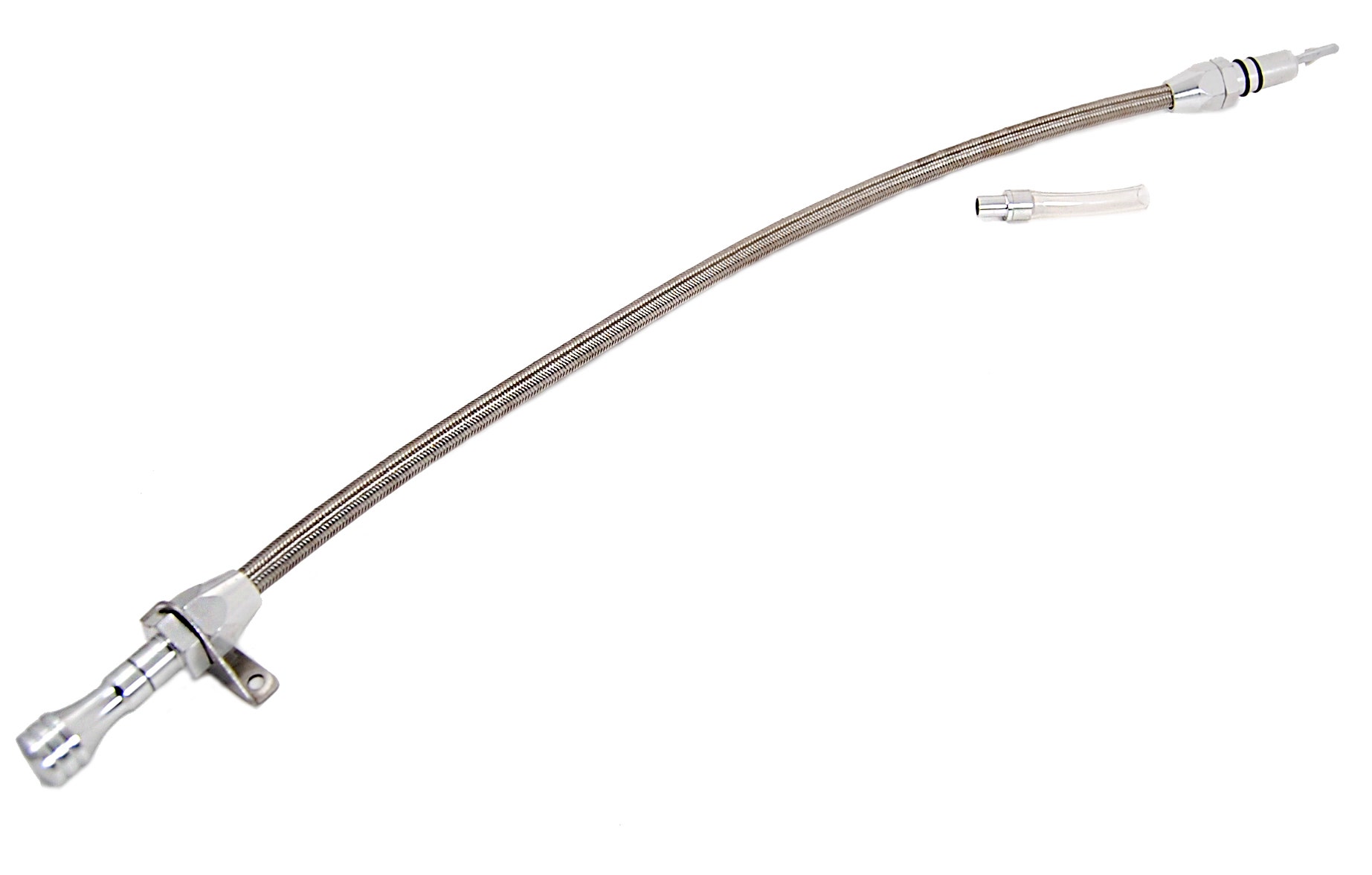 Racing Power Transmission Dipstick, Firewall Mount, Flexible, Braided