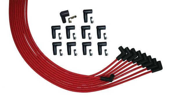 Moroso 52006 Ultra Series Universal V8 Red Spark Plug Wires, 90 Degree Plug