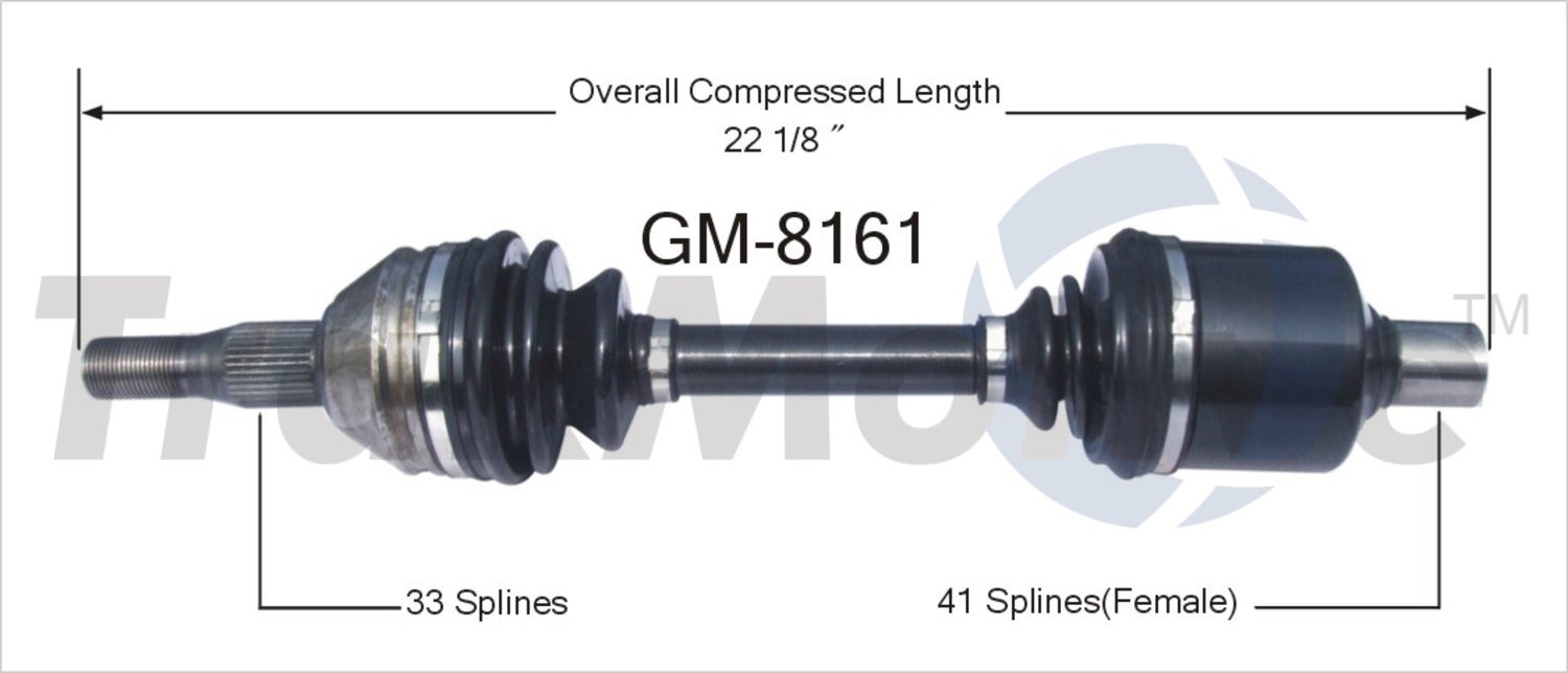 Trakmotive Cv Axle Shaft P/N:Gm-8161  Cv Axle Shaft P/N:
