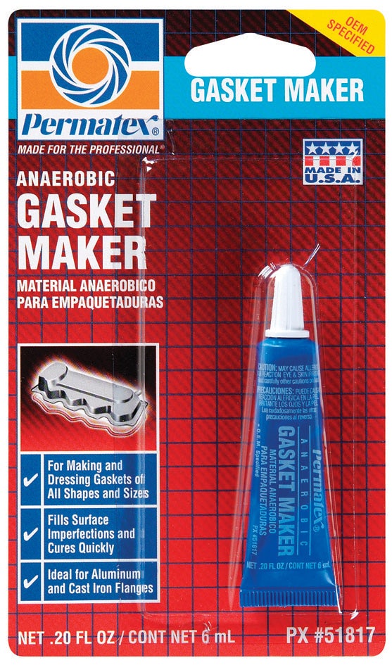 Permatex 51817 Anaerobic Gasket Maker, 6 Ml Tube   Anaerobic Gasket Maker, 6 Ml