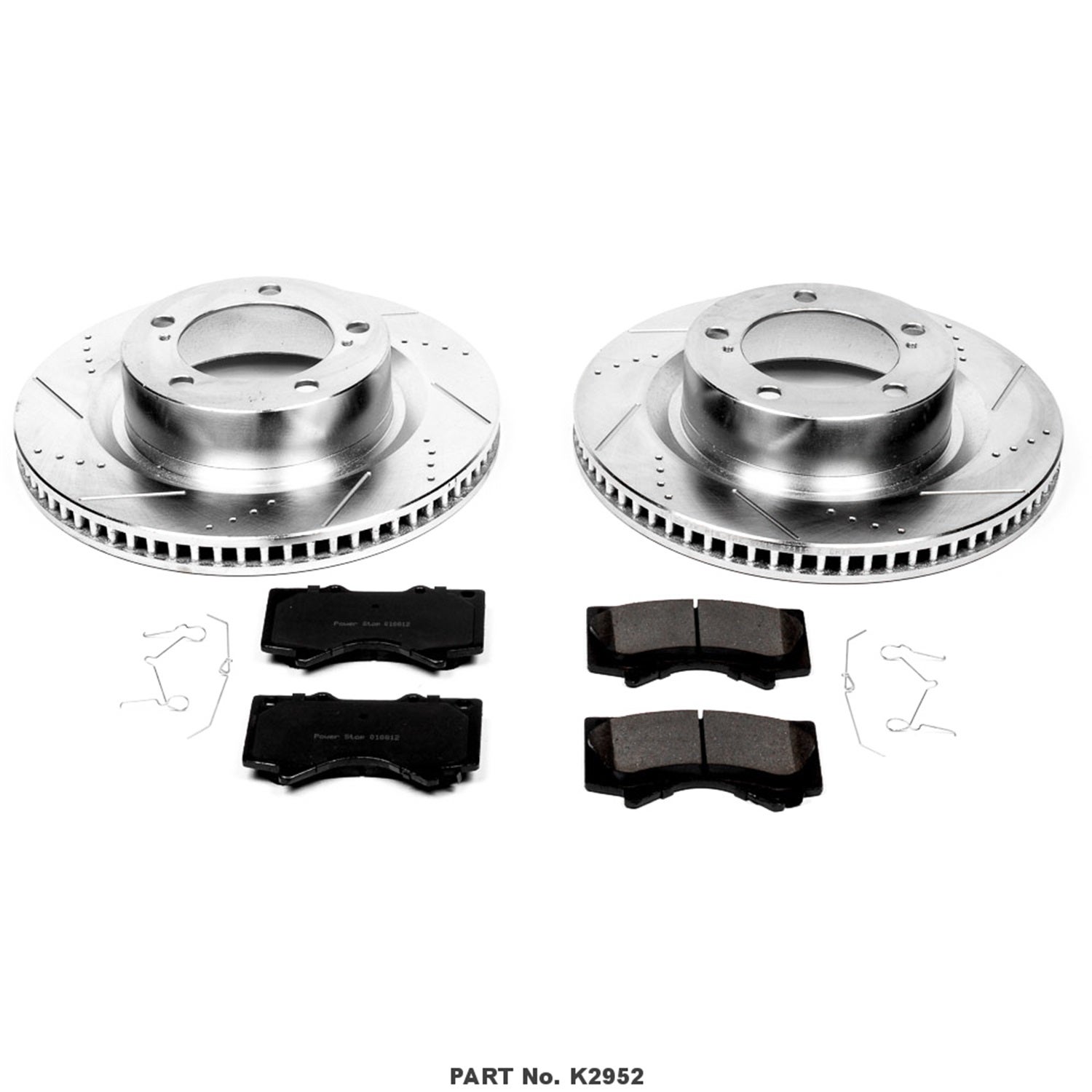Power Stop K2952 Front Z23 Carbon Fiber Brake Pads With Drilled & Slotted Brake