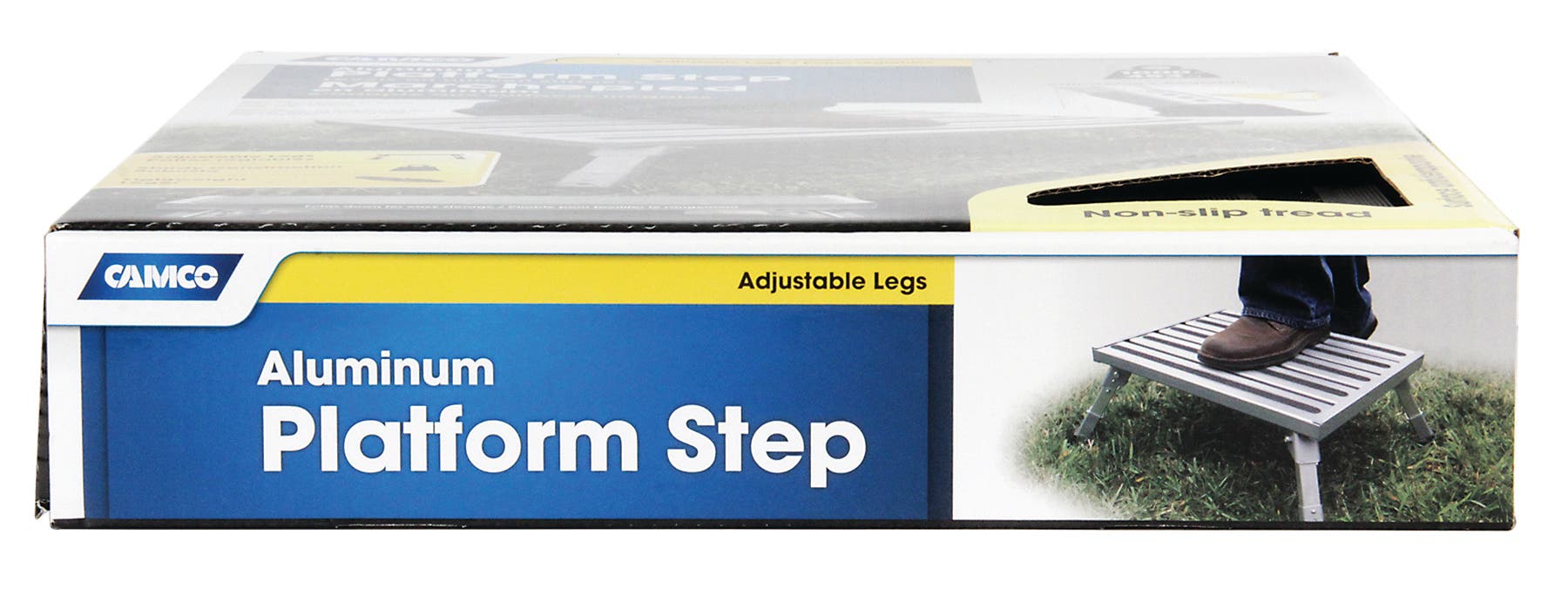 Camco Adjustable Height Aluminum Platform Step- Supports Up To 1,000 Lb.,