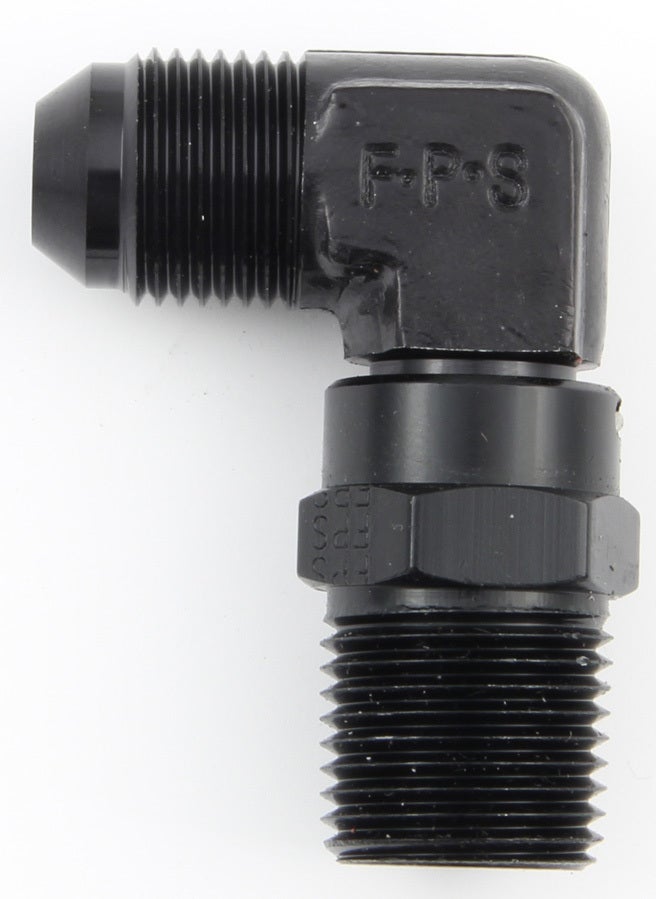 Fragola Performance Systems 499188-Bl #8 X 1/2 Mpt 90 Degree Swivel Black