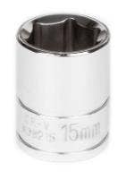 Performance Tool W38215 6-Point Socket, 3/8" Drive, 15Mm   Socket; Type -