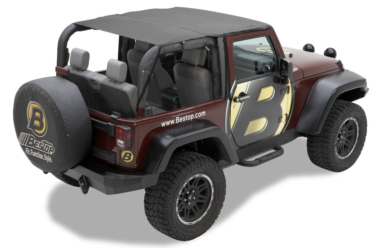 Bestop - 52583-35 - Header Extended Safari Style Bikini Top  Bikini Header