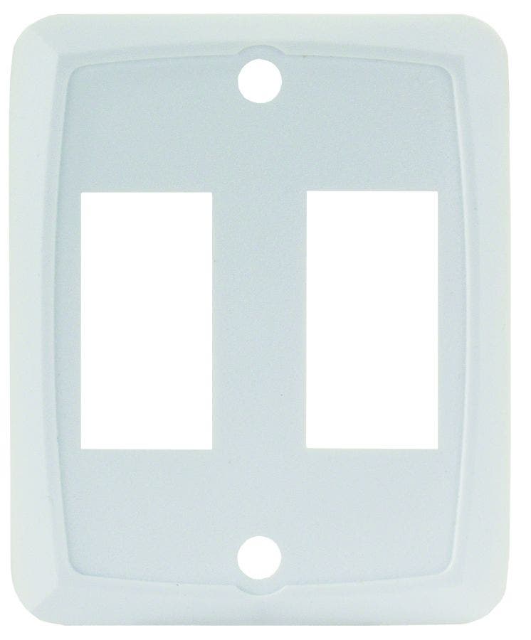 Jr Products 12875 White Double Switch Face Plate   Multi Purpose Switch