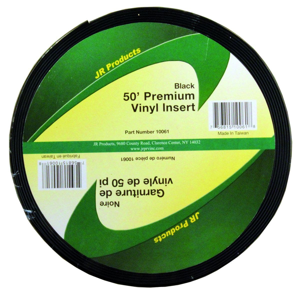 Jr Products 10061 Premium Vinyl Insert - Black, 1" X 50'   Trim Molding Insert;