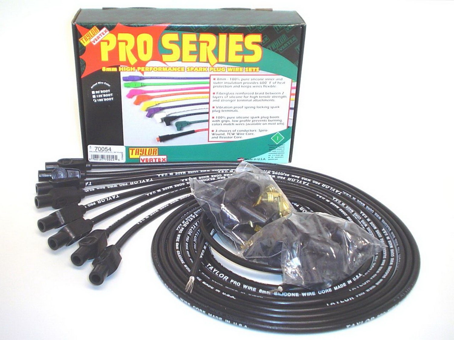 Taylor Cable 70054 8Mm Pro Wire Ignition Wire Set  70052 Spark Plug Wire Set Pro