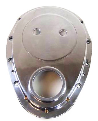 2-Pc Timing Chain Cover Sb Chevy Polished Alum 2-Pc Timing Chain Cover Sb Chevy