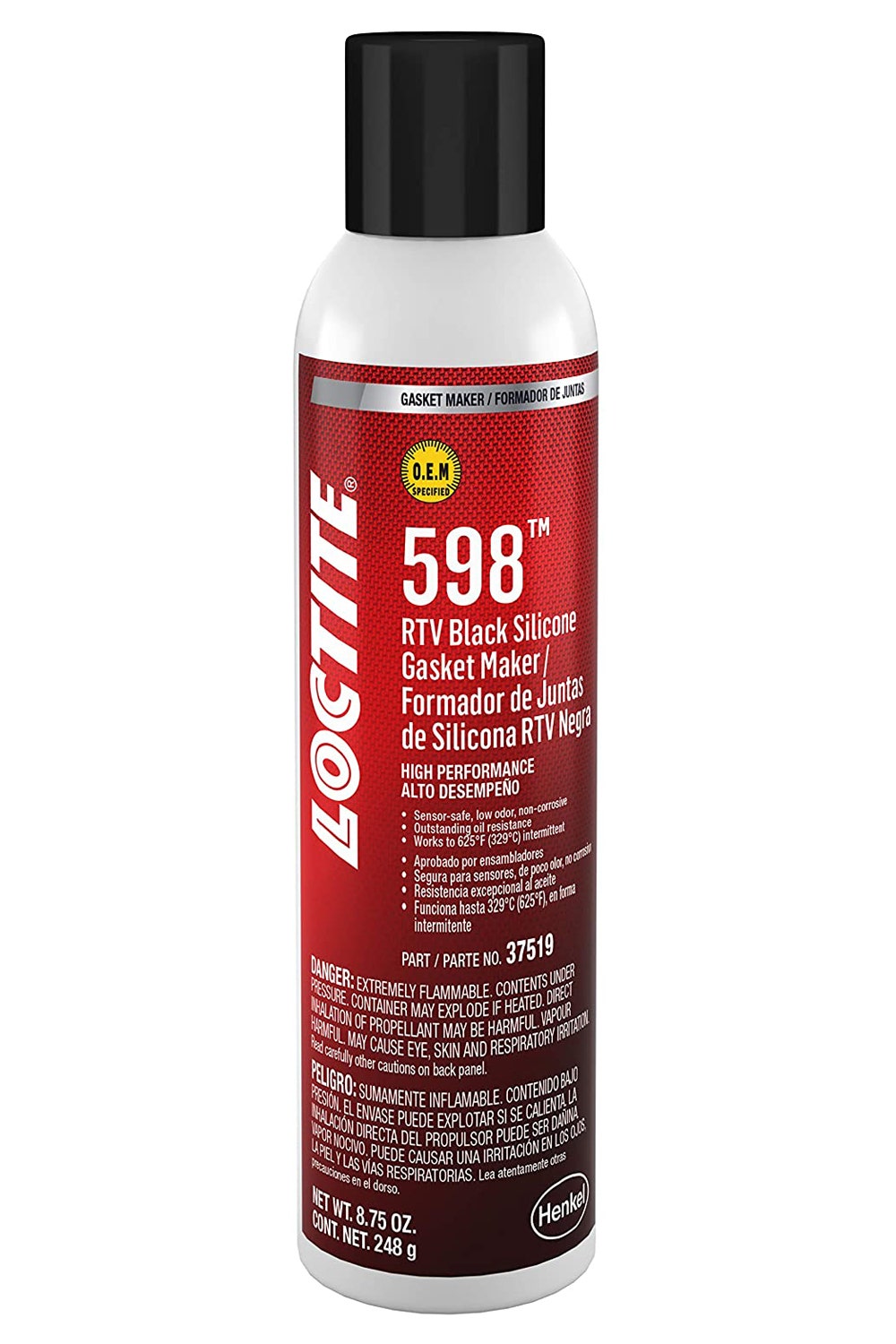 Loctite Si 598 Rtv Black Silicone For Automotive: Sensor-Safe, High Temp,