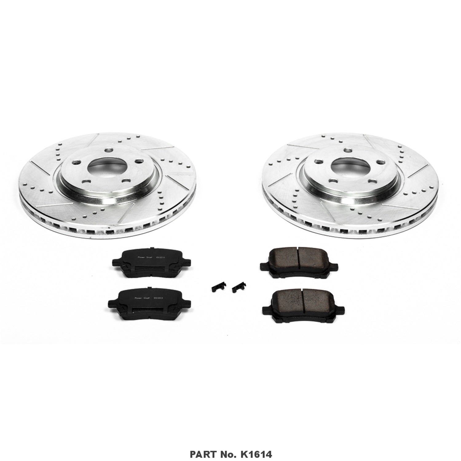 Power Stop K1614 Front Z23 Carbon Fiber Brake Pads With Drilled & Slotted Brake