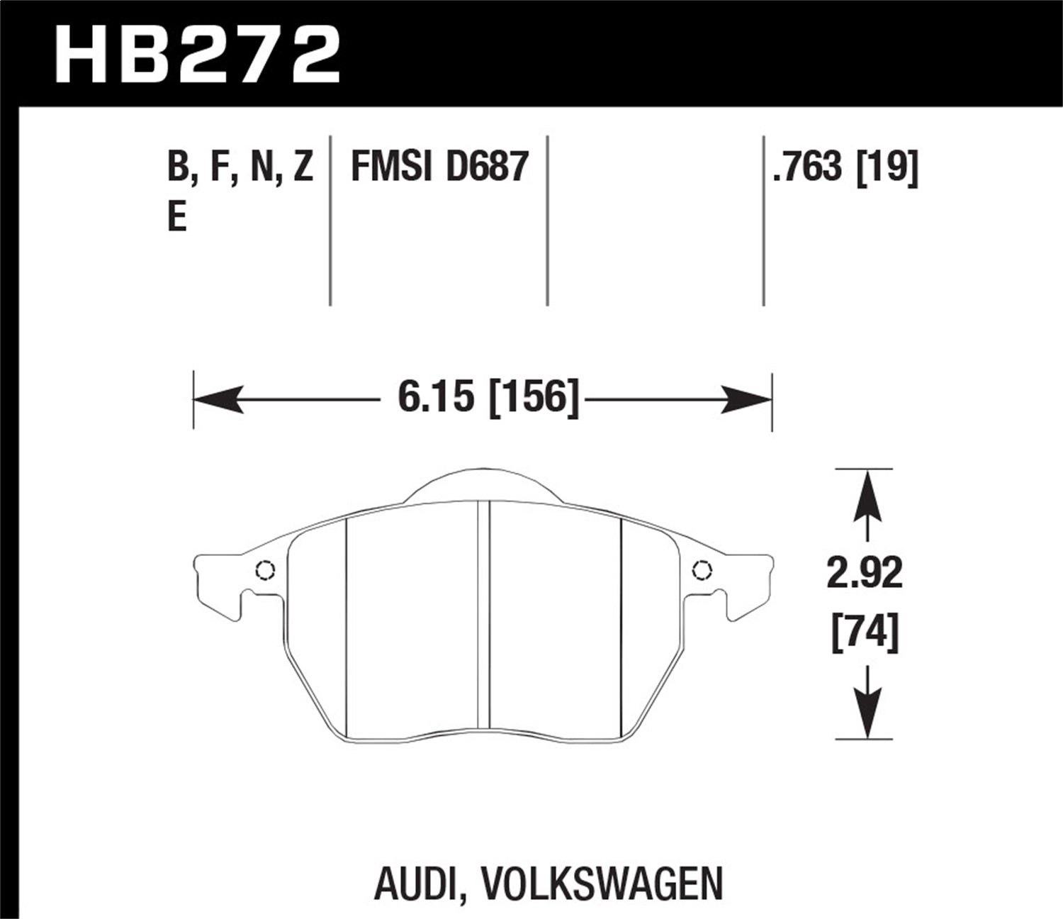 Hawk Performance Hb272e.763 Blue 9012 Disc Brake Pad   Blue 9012 Disc Brake Pad