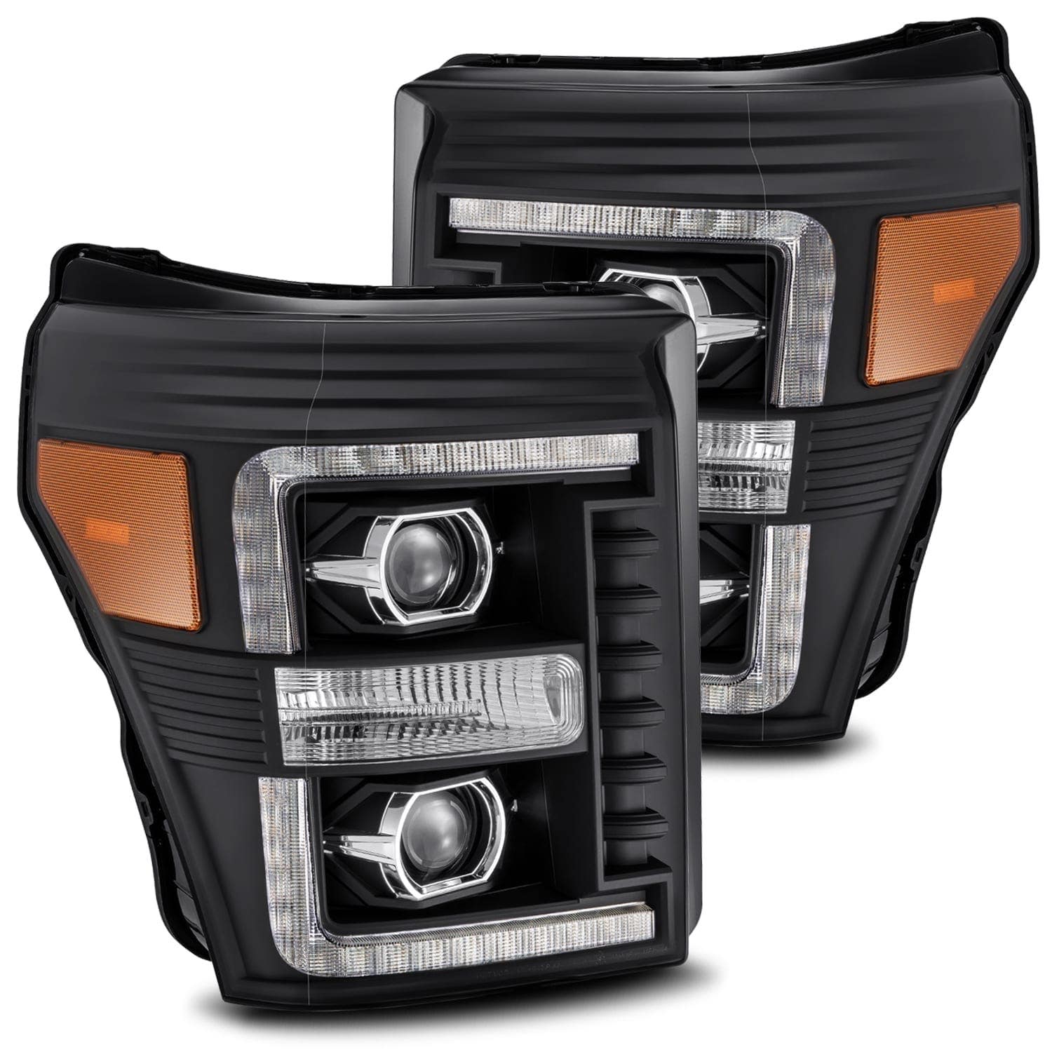 Alpharex-Led Projector Headlights Plank Style Design Black -Led Projector